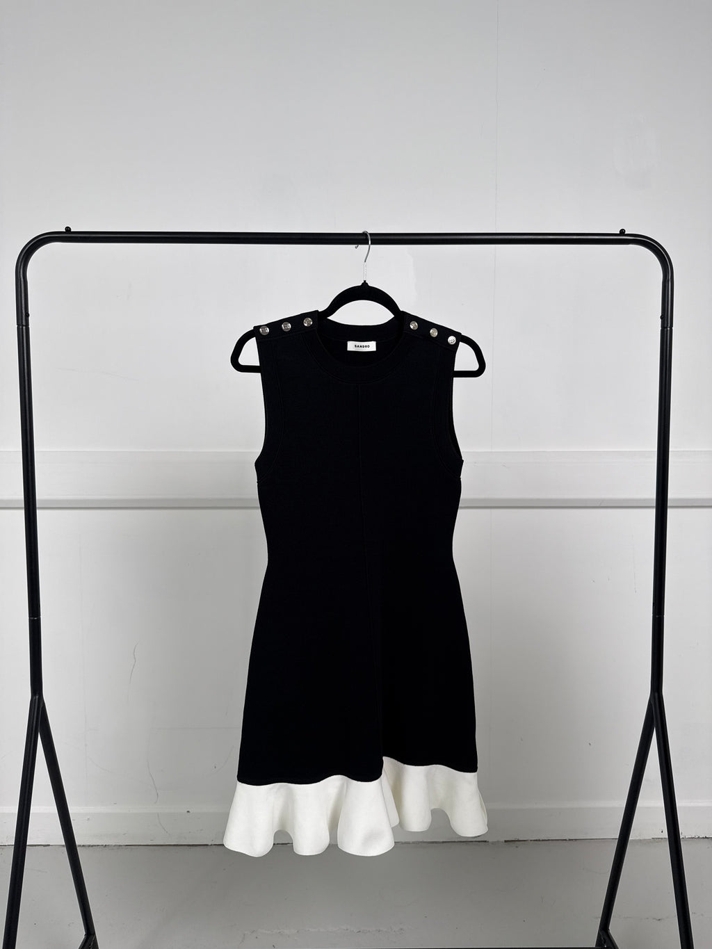 Sando Black White Trim Dress