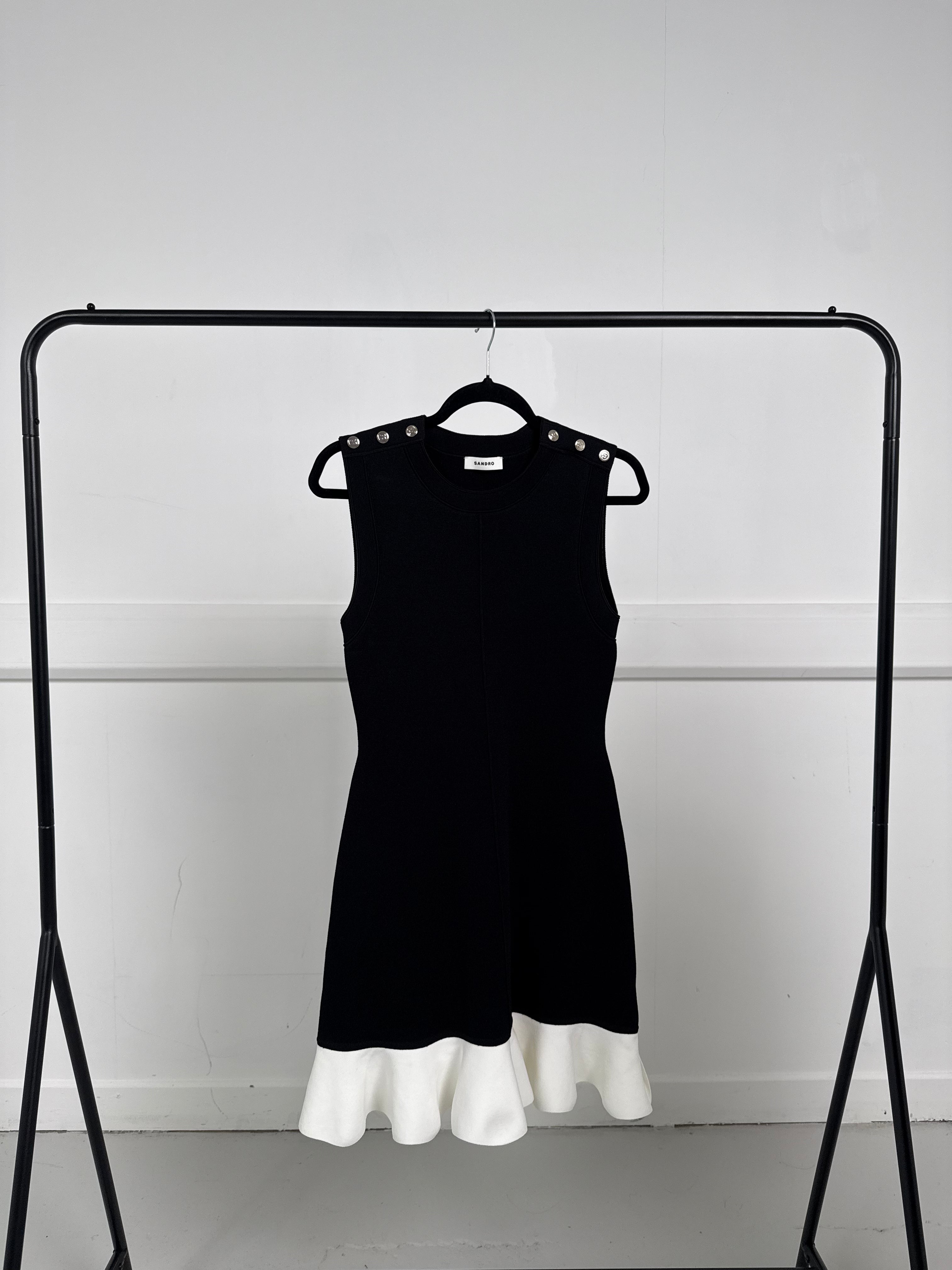 Sando Black White Trim Dress