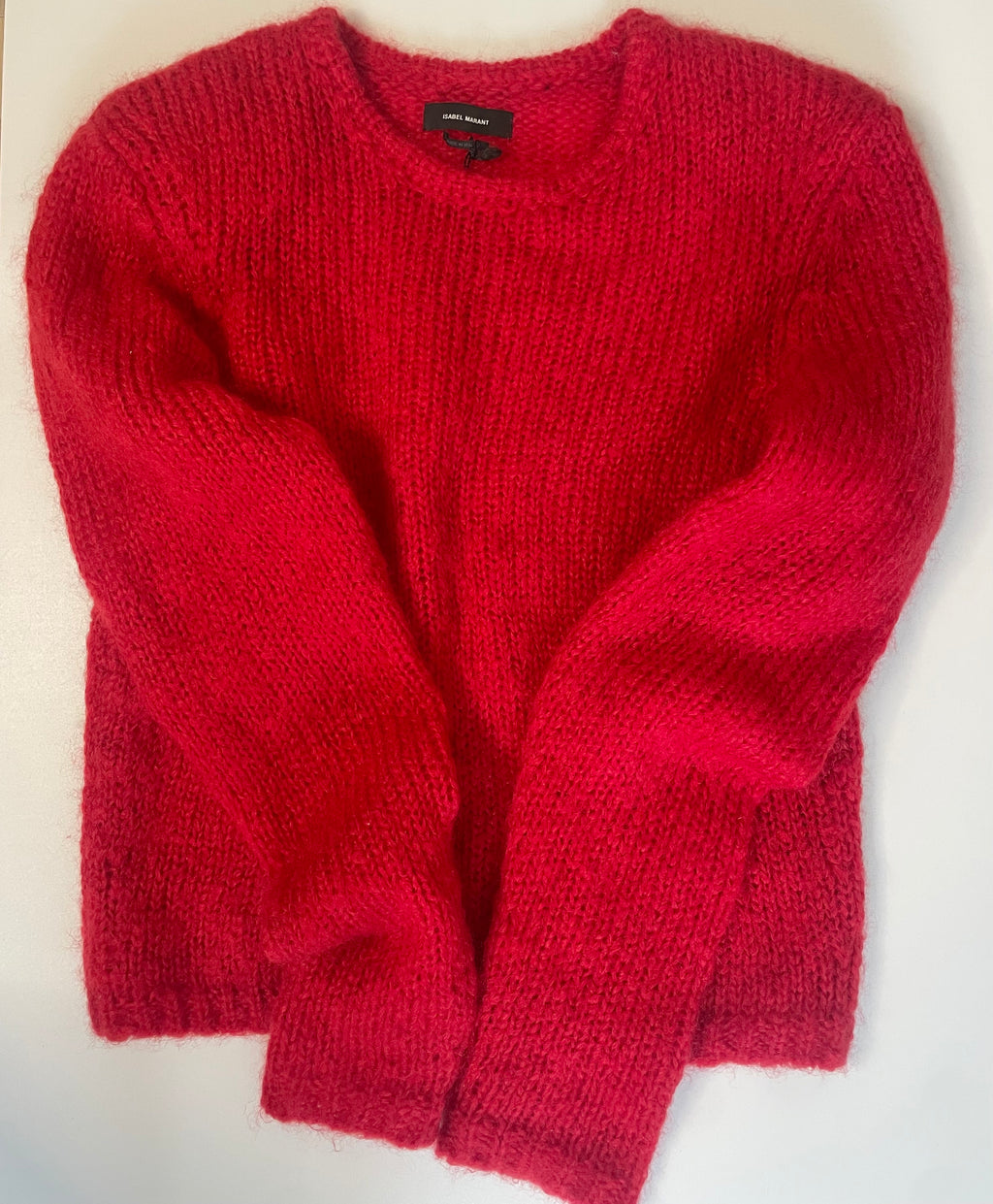Isabel Marant Red Padded Shoulder Sweater