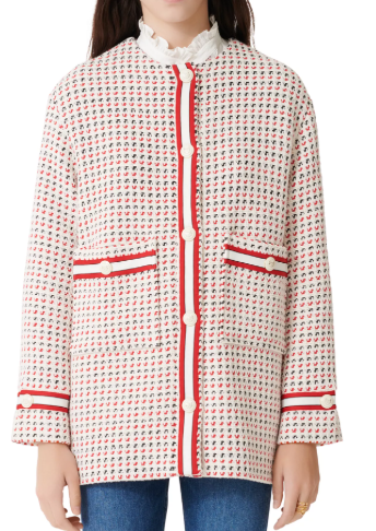 Maje Gerona Tweed Button Coat