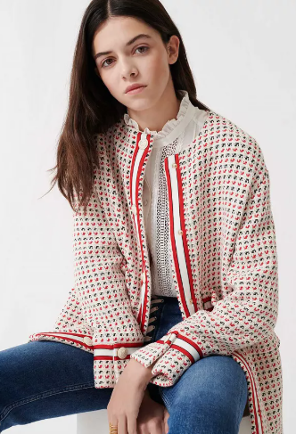 Maje Gerona Tweed Button Coat