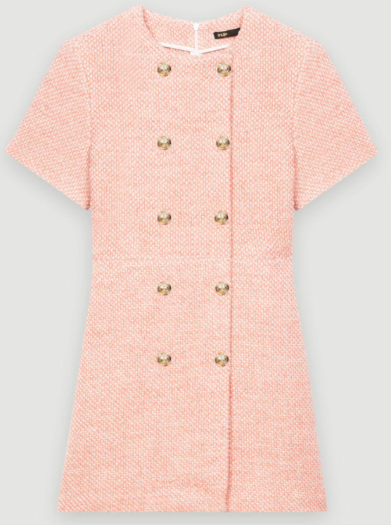 Maje Pink Tweed Dress