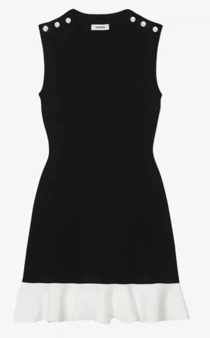 Sando Black White Trim Dress