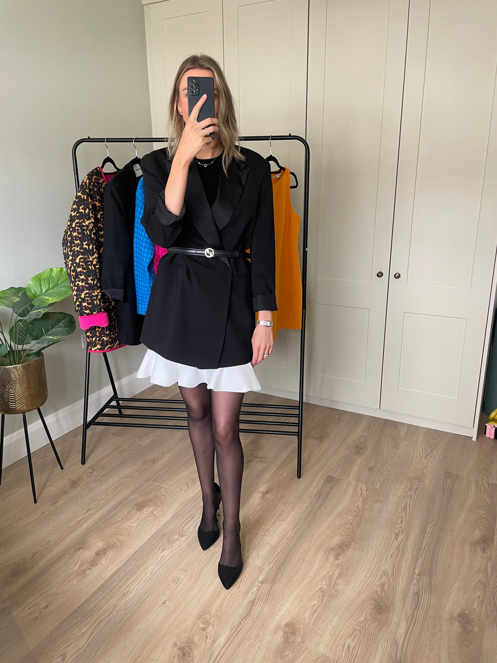 Sando Black White Trim Dress