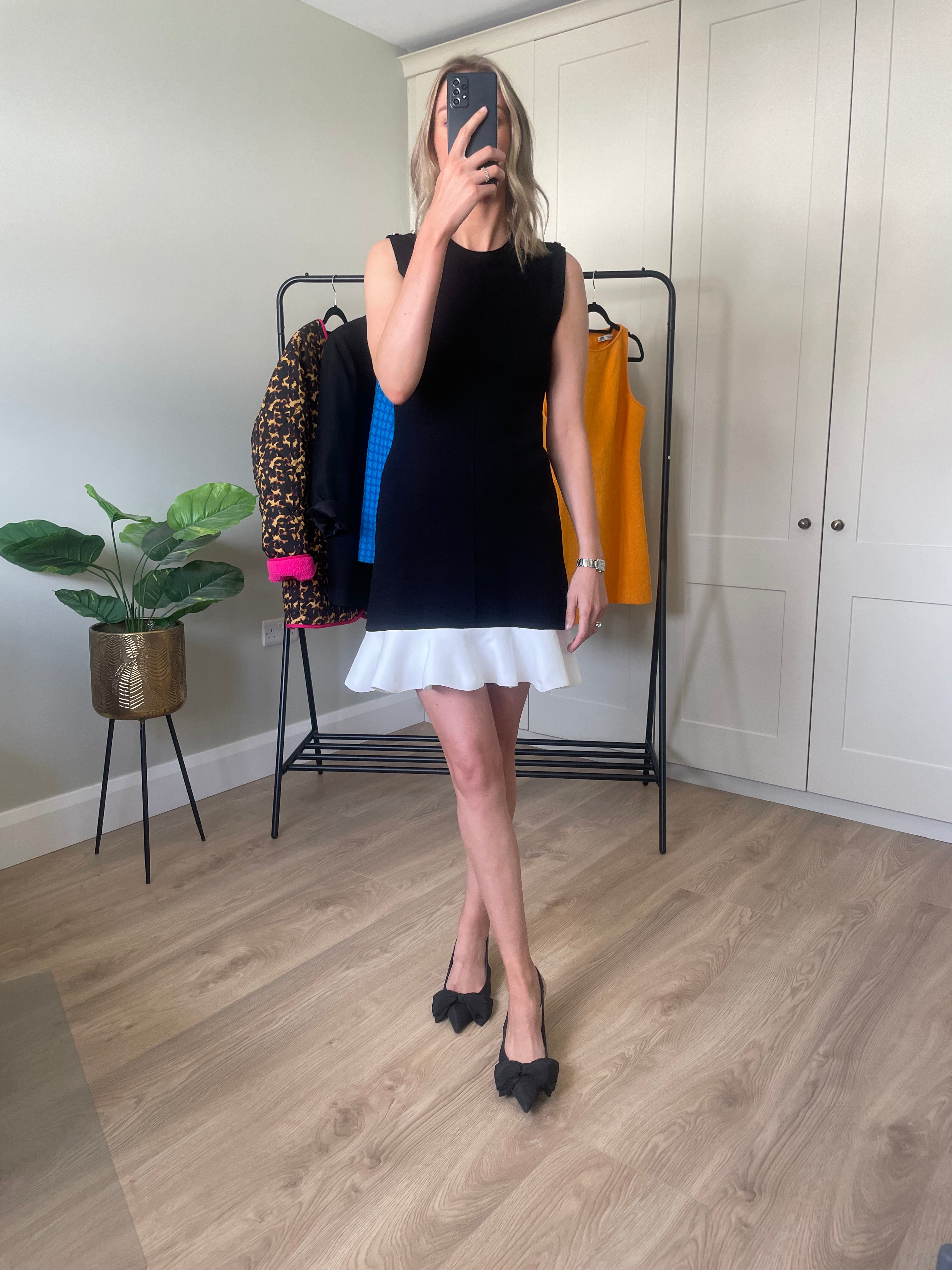 Sando Black White Trim Dress